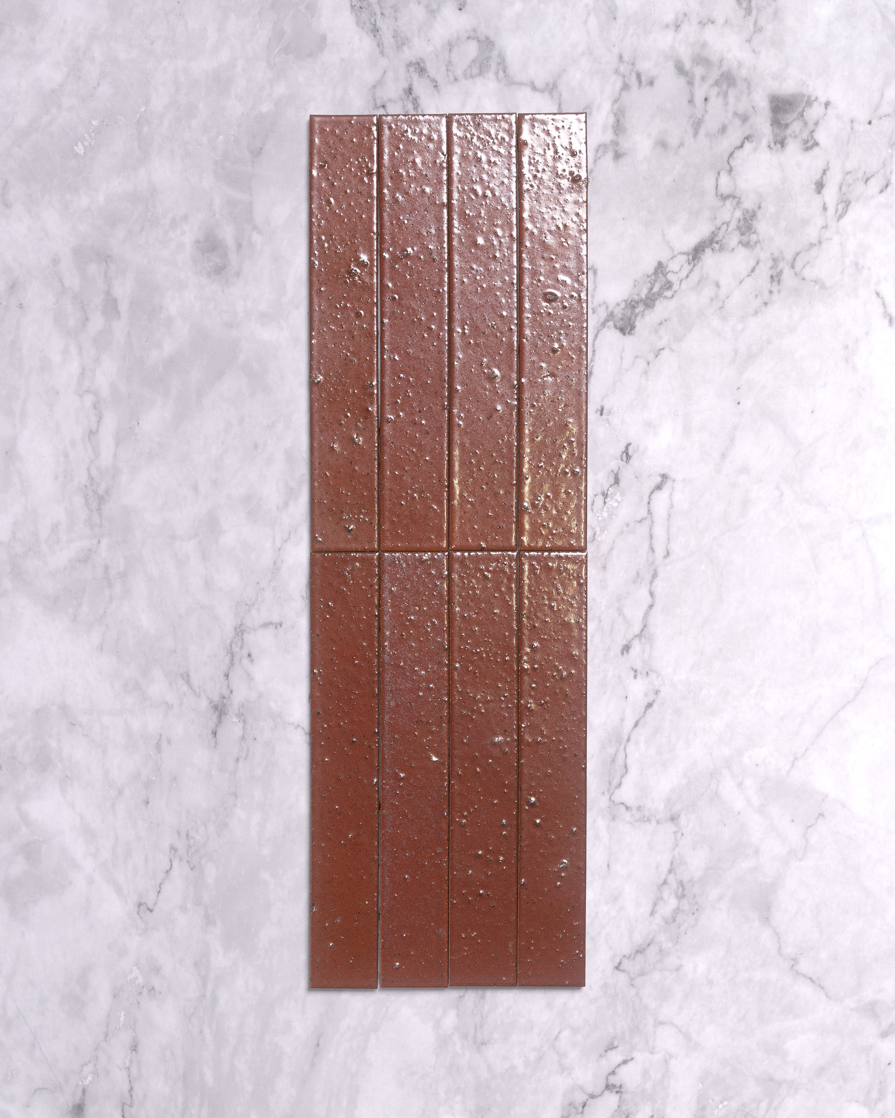 Hatsu Long Brick Burnt Red Hand Glazed Japanese Tile