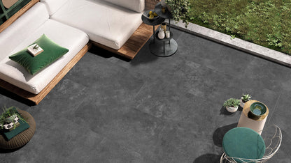 Kronos Charcoal Matt Travertine Look Porcelain Tile