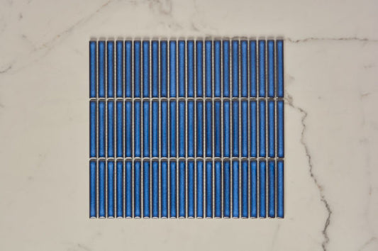 Roseby Denim Blue Gloss Kit Kat Finger Mosaic Tile