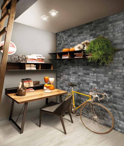 Ashcroft Charcoal Brick Look Italian Porcelain Tile