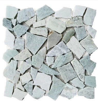 Verde Marble Mosaic Crazy Pave Honed