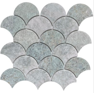 Verde Marble Mosaic Fishscale Honed